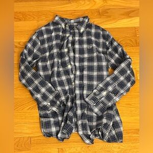 Boys Vineyard Vines performance Navy and Green Plaid Shirt